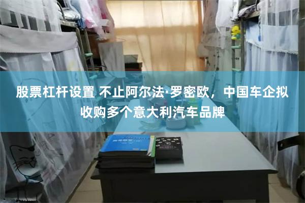 股票杠杆设置 不止阿尔法·罗密欧，中国车企拟收购多个意大利汽车品牌