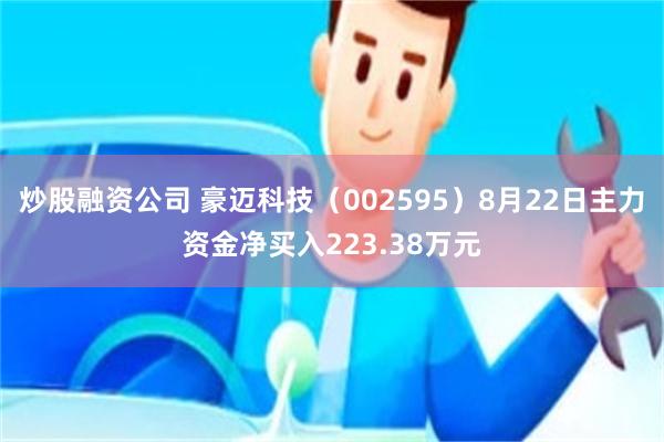 炒股融资公司 豪迈科技（002595）8月22日主力资金净买入223.38万元