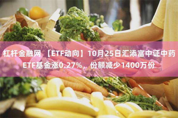 杠杆金融网 【ETF动向】10月25日汇添富中证中药ETF基金涨0.27%，份额减少1400万份