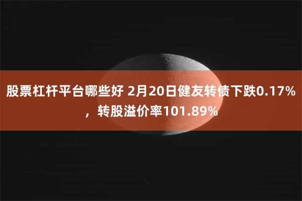 股票杠杆平台哪些好 2月20日健友转债下跌0.17%，转股溢价率101.89%